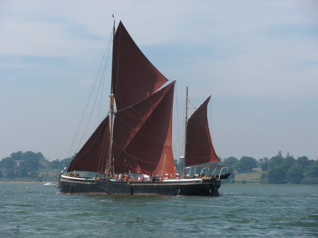 barge in full sail on a Day sail on the River Blackwater