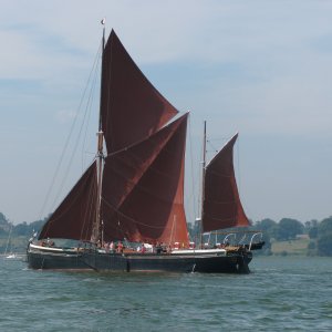 barge in full sail on a Day sail on the River Blackwater